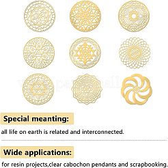 9Pcs 9 Style Carbon Steel Cabochons&nbsp;DIY-OC0008-54