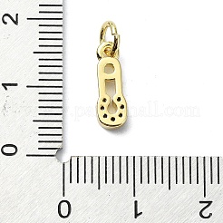 Brass Micro Pave Cubic Zirconia Pendants&nbsp;KK-H475-21G-01
