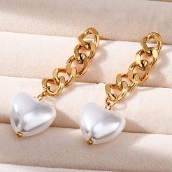 304 Stainless Steel Heart Stud Earrings&nbsp;EJEW-Z082-01G