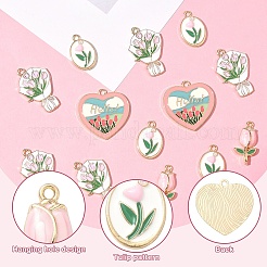 20Pcs 4 Styles Alloy Enamel Pendants&nbsp;ENAM-YW0008-27