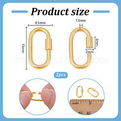 2Pcs 925 Sterling Silver Locking Carabiner Clasps&nbsp;STER-PH0003-94