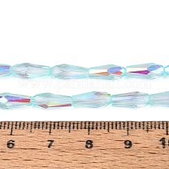 AB Color Plated Transparent Glass Teardrop Beads Strands&nbsp;EGLA-T029-08C
