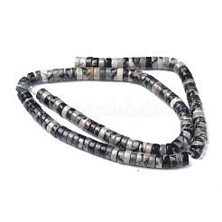 Natural Black Silk Stone/Netstone Beads Strands&nbsp;G-Z006-C23