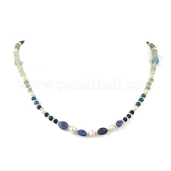 Mixed Gemstone & Natural Freshwater Pearl Beaded Necklaces&nbsp;NJEW-JN06468-03