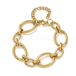 304 Stainless Steel Oval Link Chain Bracelets for Women&nbsp;BJEW-F536-07G