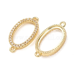 Brass Micro Pave Clear Cubic Zirconia Connector Charms&nbsp;CU-CBA4579-12G