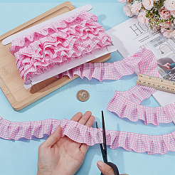 10 Yards Polyester Ruffled Pleated Tartan Lace Ribbon&nbsp;OCOR-PH0005-22B