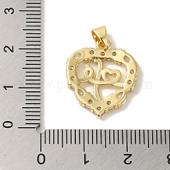 Rack Plating Brass Micro Pave Cubic Zirconia Pendants&nbsp;KK-P267-08G