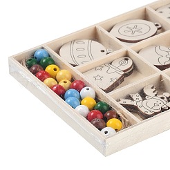 Christmas theme DIY Wood Pendants&nbsp;LS-WOOD-S063-01E