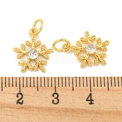 Rack Plating Brass Micro Pave Clear Cubic Zirconia Pendants&nbsp;KK-B093-04B-G