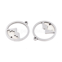 Anti-Tarnish 201 Stainless Steel Pave Epoxy Pendants&nbsp;STAS-R002-03P