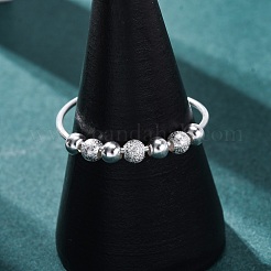 Rotatable 925 Sterling Silver Open Cuff Rings&nbsp;RJEW-S624-06S