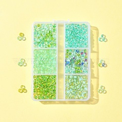 Transparent 45G 6 Colors 6/0 Glass Round Seed Beads&nbsp;SEED-FS0001-30
