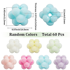 60Pcs Flocking Opaque Acrylic Beads&nbsp;MACR-SC0002-37