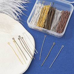 200Pcs 5 Colors Brass Eye Pins&nbsp;KK-YW0002-04
