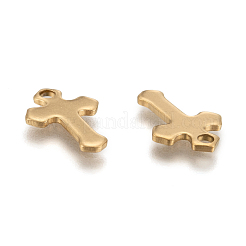Ion Plating(IP) 304 Stainless Steel Tiny Cross Charms&nbsp;STAS-L159-06G