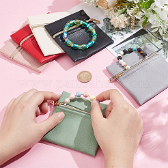 6Pcs 6 Colors Imitation Leather Jewelry Storage Zipper Bags&nbsp;ABAG-NB0002-15A