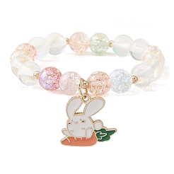 2Pcs 2 Style Easter Theme Glass & Shell Pearl Beaded Stretch Bracelets Set&nbsp;BJEW-TA00304
