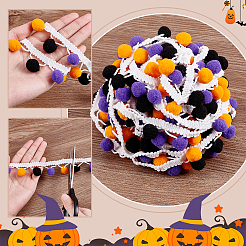 7m Polyester Colorful Pom Pom Ball Fringe&nbsp;OCOR-PH0007-13B