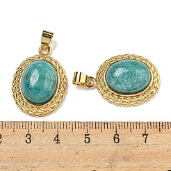 Natural Amazonite Oval Pendants&nbsp;G-B079-02G-04