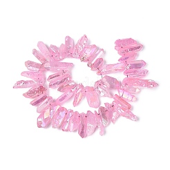 Spray Painted Electroplate Natural Quartz Crystal Points Beads Strands&nbsp;G-Q610-02I