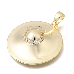 Brass Micro Pave Clear Cubic Zirconia Pendants&nbsp;KK-C255-30G