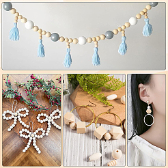 300Pcs 10 Styles Wood European Beads&nbsp;WOOD-SP0001-48