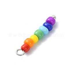 7 Color Chakra Coloful Glass Seed Beaded Pendants&nbsp;PALLOY-JF02526-01