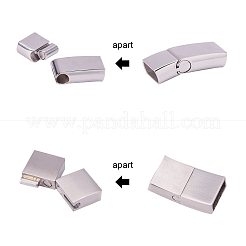 304 Stainless Steel Matte Magnetic Bracelet Clasps&nbsp;STAS-PH0018-11-WH