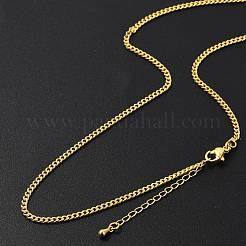 Brass Curb Chains Necklaces for Women&nbsp;NJEW-D302-31G