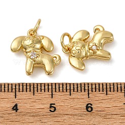 Brass Micro Pave Cubic Zirconia Charms&nbsp;KK-P308-57G