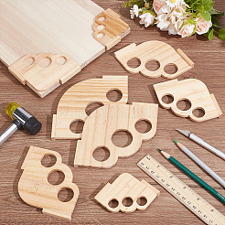 8Pcs 6 Styles Pine Wood Angular Radius Measuring Tool&nbsp;TOOL-BC0003-32