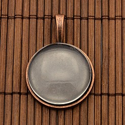 25mm Transparent Clear Domed Glass Cabochon Cover with Alloy Settings&nbsp;TIBEP-X0008-R-FF