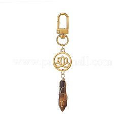 Wire Wrapped Gemstone Bullet Pendant Decoration&nbsp;HJEW-JM00942