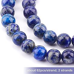 2 Strand Natural Lapis Lazuli Round Bead Strands&nbsp;G-OC0002-28