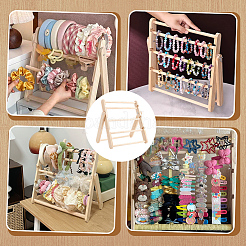 4-Tier Wooden Bracelet Organizer Display Riser Stands&nbsp;ODIS-WH0043-263B