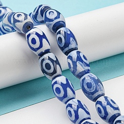 Blue Tibetan Style dZi Beads Strands&nbsp;TDZI-NH0001-C11-01