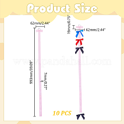 10Pcs Polyester Ribbon Hair Bows Clips Holder Organizer&nbsp;AJEW-HY0002-51