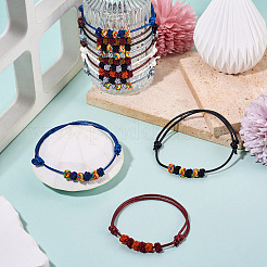 12Pcs 6 Colors Polyester Cord Braided Bracelets Women&nbsp;BJEW-TA0001-23
