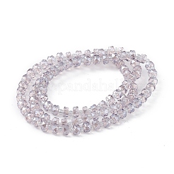 Transparent Electroplate Glass Beads Strands&nbsp;EGLA-F153-PL01