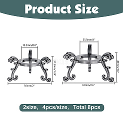 8Pcs 2 Styles Alloy Crystal Ball Display Bases&nbsp;AJEW-AR0005-66