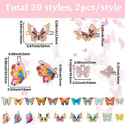 40Pcs 20 Styles Alloy Enamel Pendants & Link Sets&nbsp;ENAM-SC0006-76
