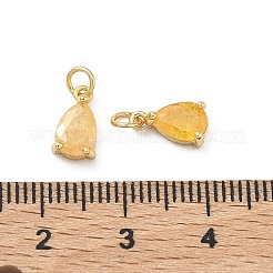 Brass Pave Cubic Zirconia Pendants&nbsp;KK-A291-06G