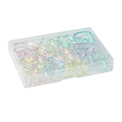 20Pcs 2 Styles UV Plating Transparent Acrylic Beads&nbsp;OACR-FS0001-81