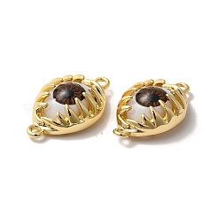 Evil Eye Resin Brass Connector Charms&nbsp;RESI-E026-01G-05