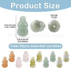20Pcs atural Red Aventurine & Green Aventurine & Blue Aventurine & Quartz Crystal & Rose Quartz Beads&nbsp;G-YW0002-62