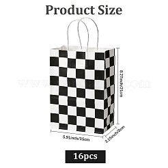 16Pcs Tartan Print Paper Packing Tote Bags&nbsp;CARB-SP0001-06