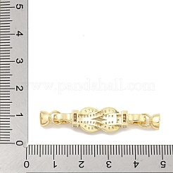 Brass Micro Pave Clear Cubic Zirconia Fold Over Clasps&nbsp;KK-S386-12G