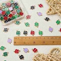 100Pcs 5 Colors Alloy Enamel Pendants&nbsp;ENAM-SZ0002-98