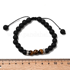 4Pcs 4 Style Natural Lava Rock & Mixed Stone Braided Bead Bracelets Set for Women&nbsp;BJEW-TA00115